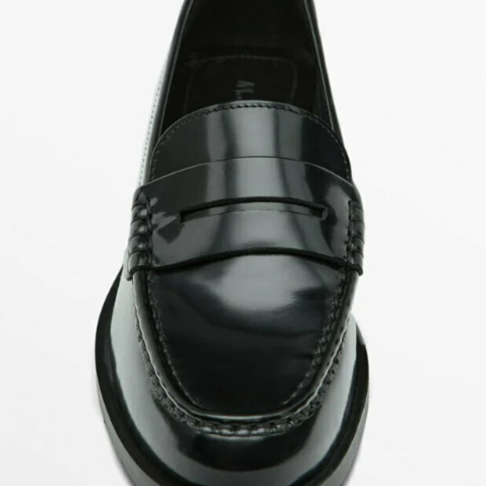 Massimo Dutti LEATHER PENNY LOAFERS